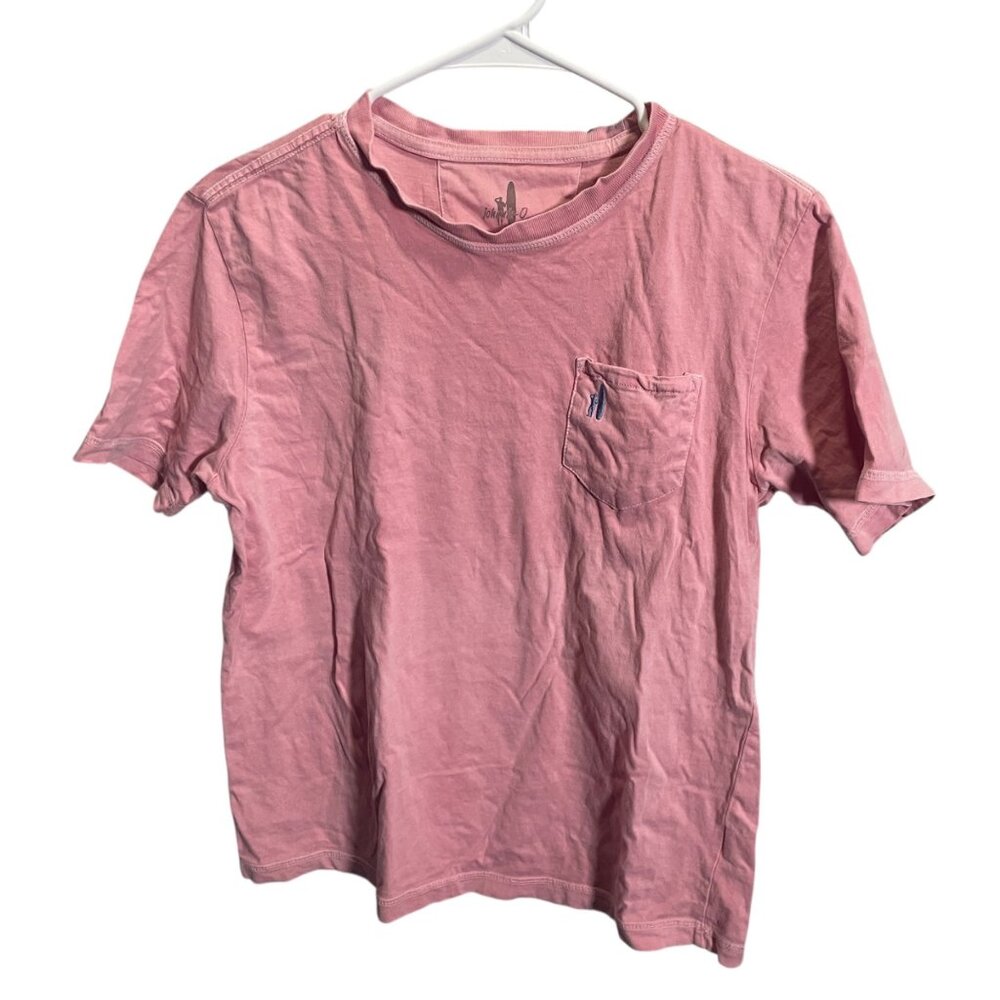 Johnnie-O Boys Cotton Pink Pocket T-Shirt Size 12 Casual‎ Crewneck